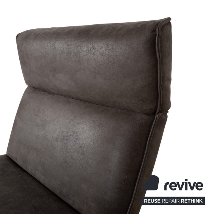 Fauteuil en tissu Koinor Etino, gris anthracite ardoise, fonction électrique