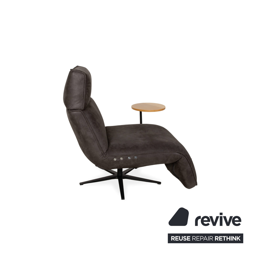 Fauteuil en tissu Koinor Etino, gris anthracite ardoise, fonction électrique