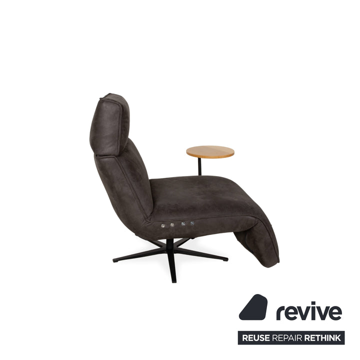 Fauteuil en tissu Koinor Etino, gris anthracite ardoise, fonction électrique