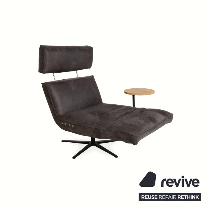 Fauteuil en tissu Koinor Etino, gris anthracite ardoise, fonction électrique