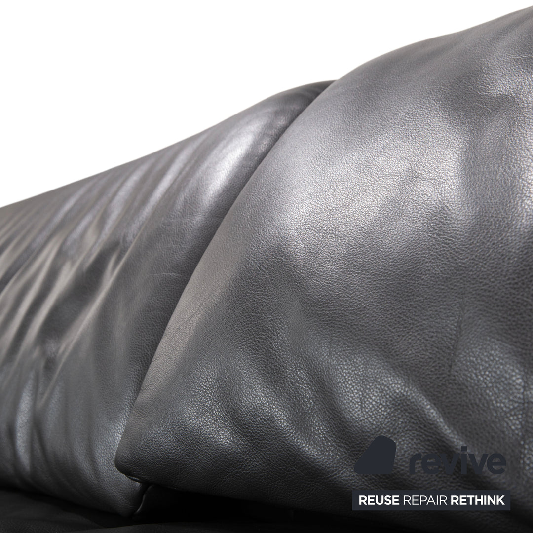 Koinor Evento Leder Dreisitzer Schwarz Sofa Couch elektrische Funktion