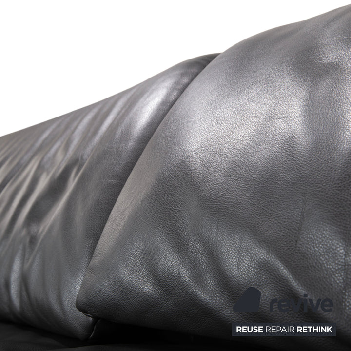 Koinor Evento Leder Dreisitzer Schwarz Sofa Couch elektrische Funktion