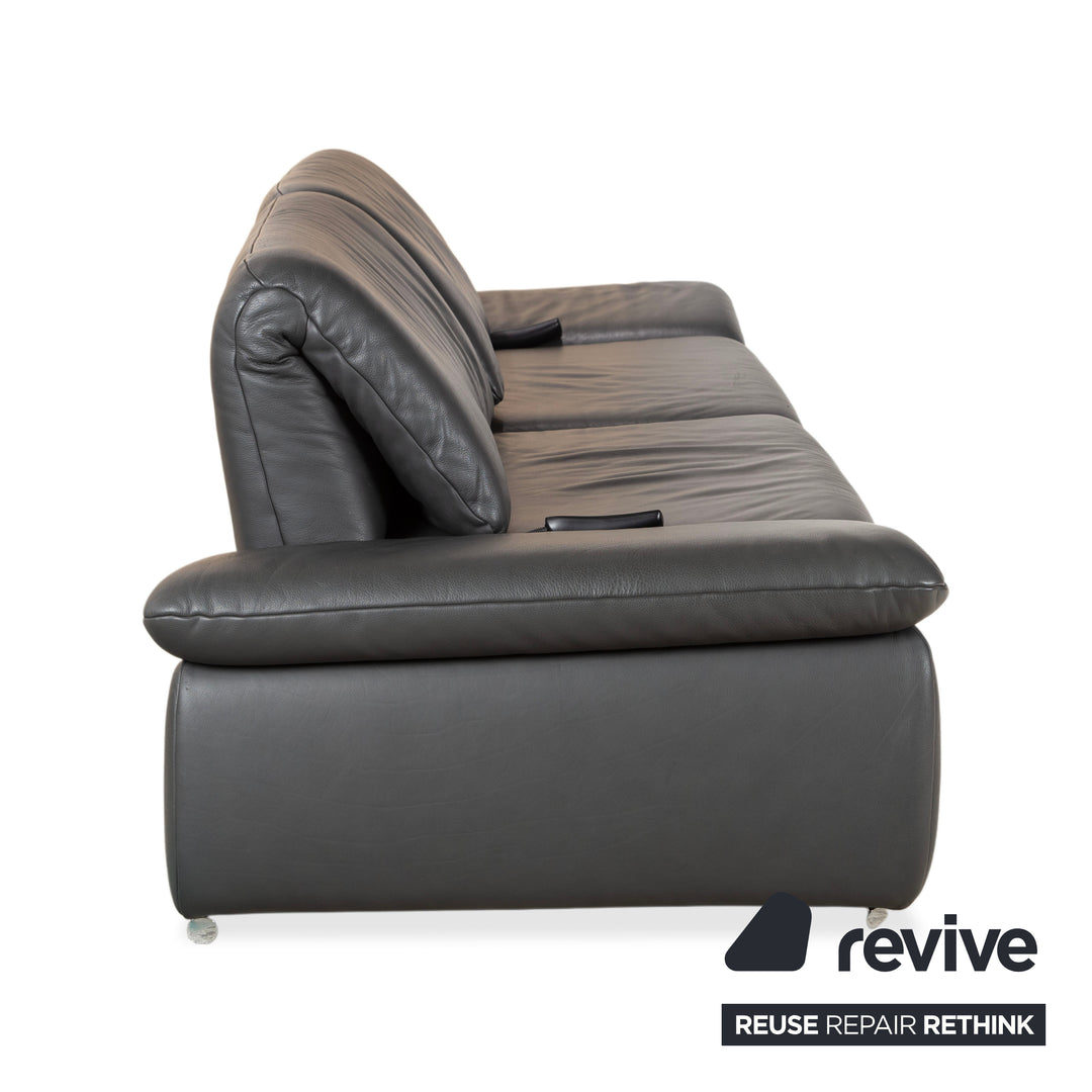Koinor Evento Leder Dreisitzer Schwarz Sofa Couch elektrische Funktion