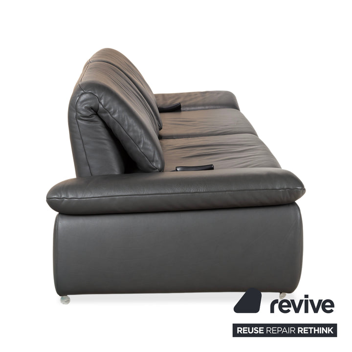 Koinor Evento Leder Dreisitzer Schwarz Sofa Couch elektrische Funktion
