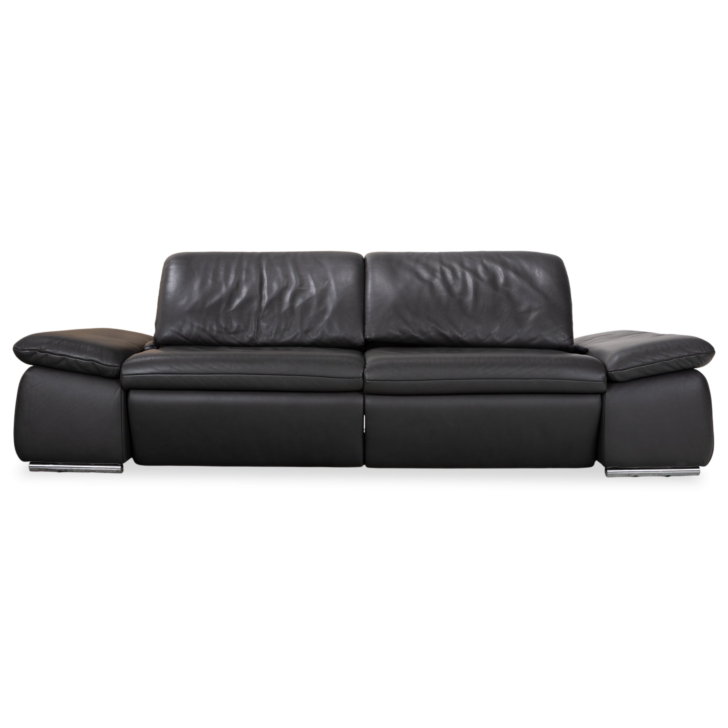 Koinor Evento Leder Dreisitzer Schwarz Sofa Couch elektrische Funktion