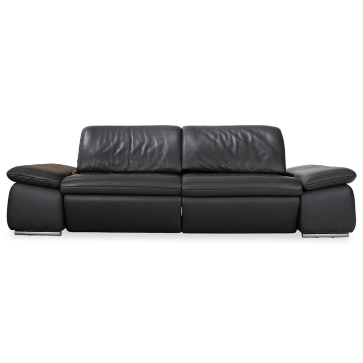 Koinor Evento Leder Dreisitzer Schwarz Sofa Couch elektrische Funktion