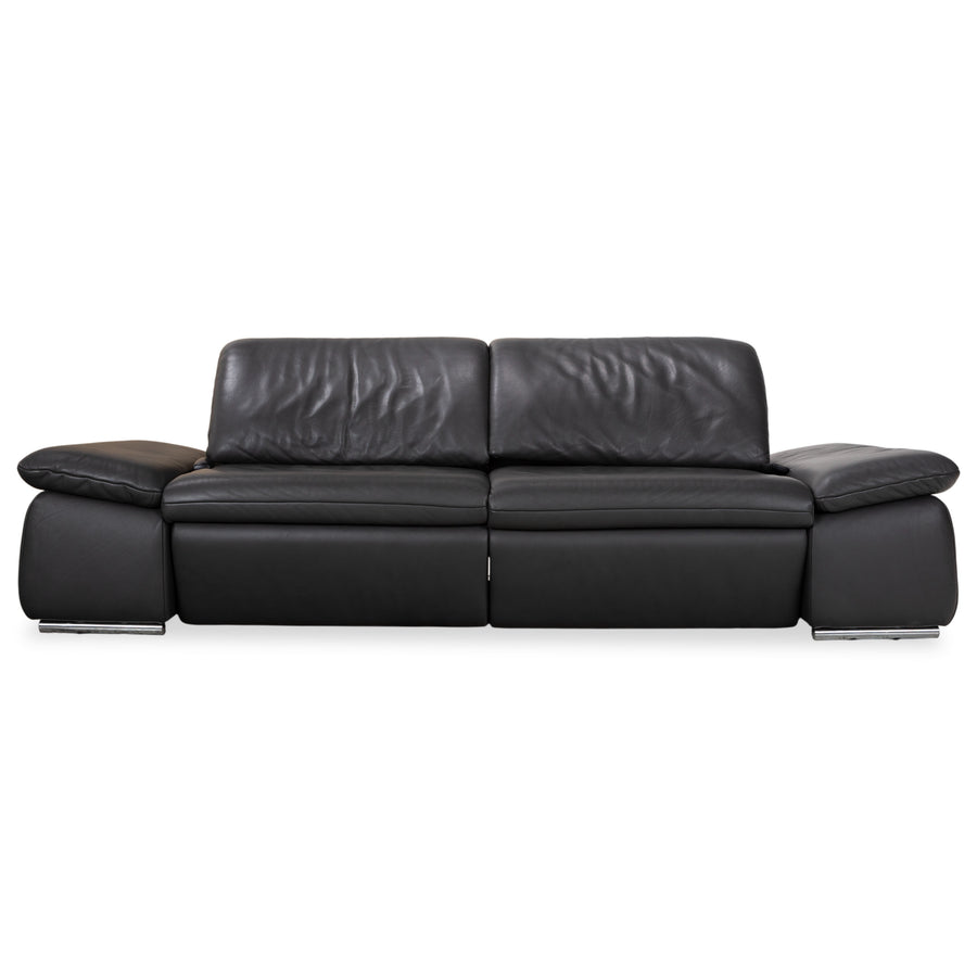 Koinor Evento Leder Dreisitzer Schwarz Sofa Couch elektrische Funktion