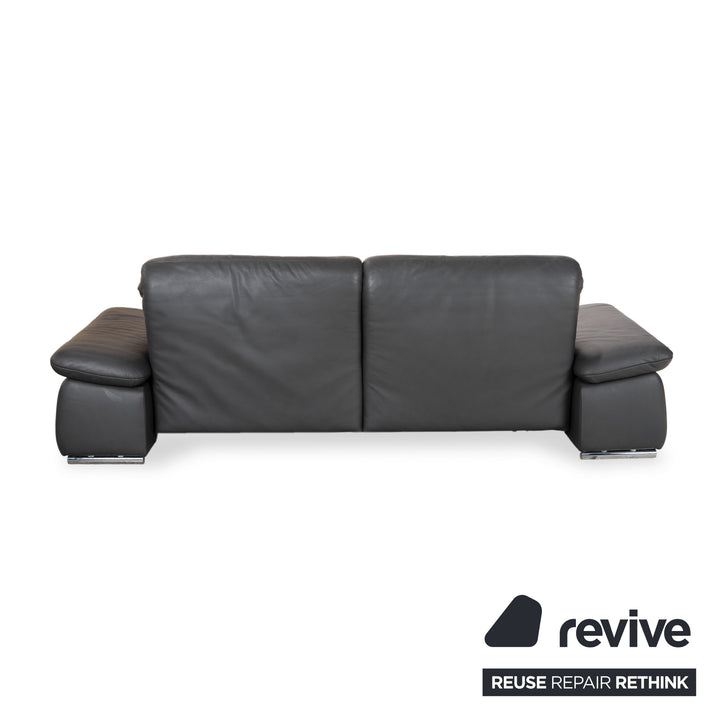 Koinor Evento Leder Dreisitzer Schwarz Sofa Couch elektrische Funktion