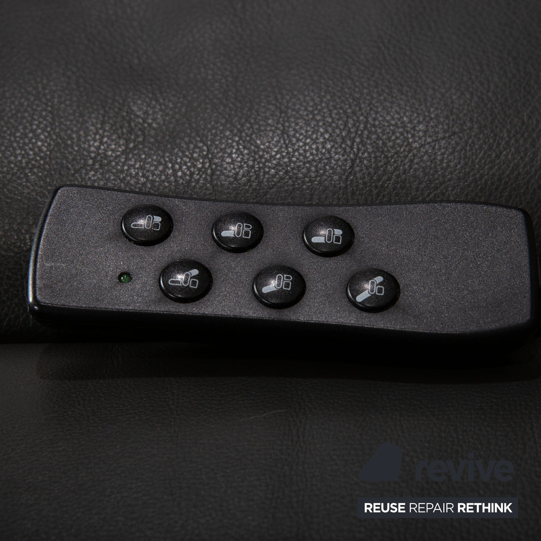 Koinor Evento Leder Dreisitzer Schwarz Sofa Couch elektrische Funktion