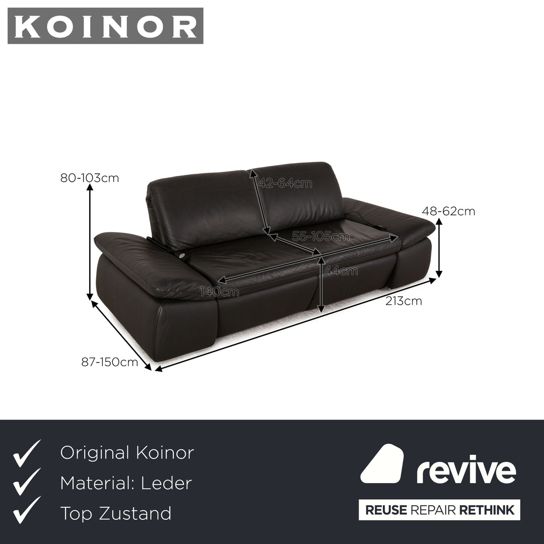 Koinor Evento Leder Zweisitzer Anthrazit Funktion Sofa Couch