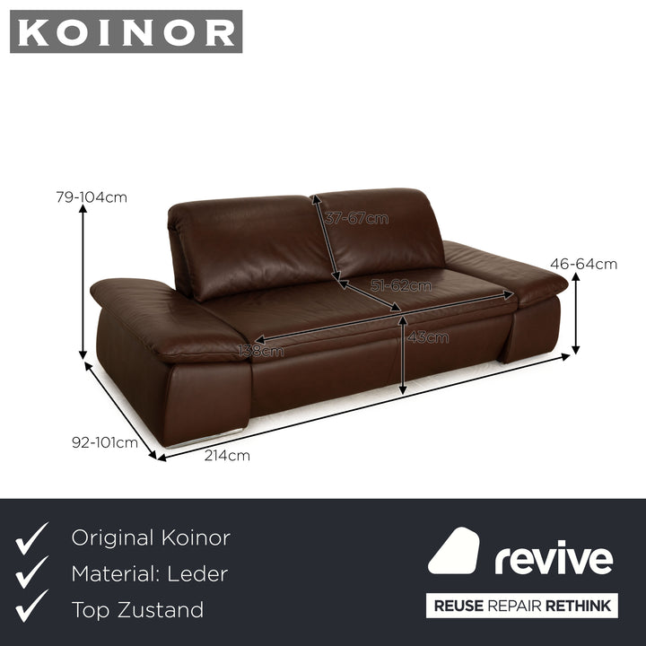 Koinor Evento Leder Zweisitzer Braun manuelle Funktion Sofa Couch