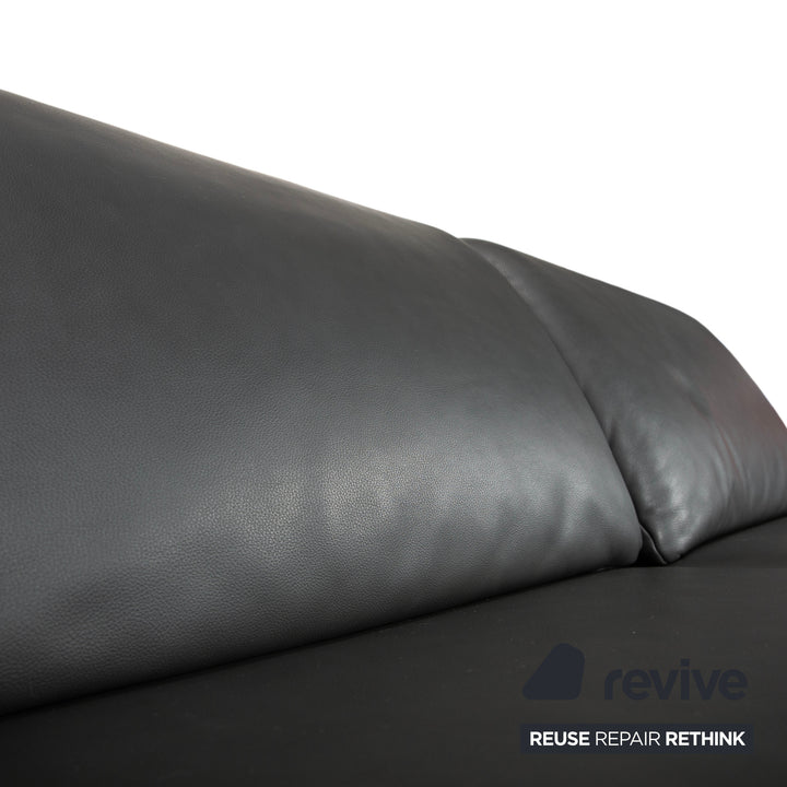Koinor Evento Leder Zweisitzer Schwarz Sofa Couch Relaxfunktion manuelle Funktion