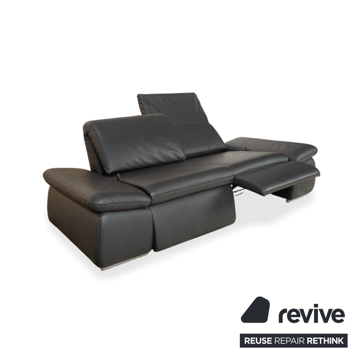 Koinor Evento Leder Zweisitzer Schwarz Sofa Couch Relaxfunktion manuelle Funktion