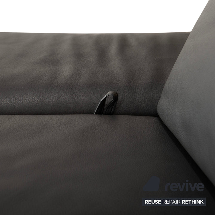 Koinor Evento Leder Zweisitzer Schwarz Sofa Couch Relaxfunktion manuelle Funktion