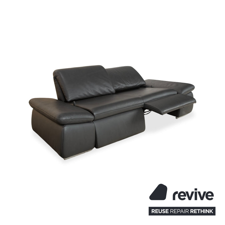 Koinor Evento Leder Zweisitzer Schwarz Sofa Couch Relaxfunktion manuelle Funktion