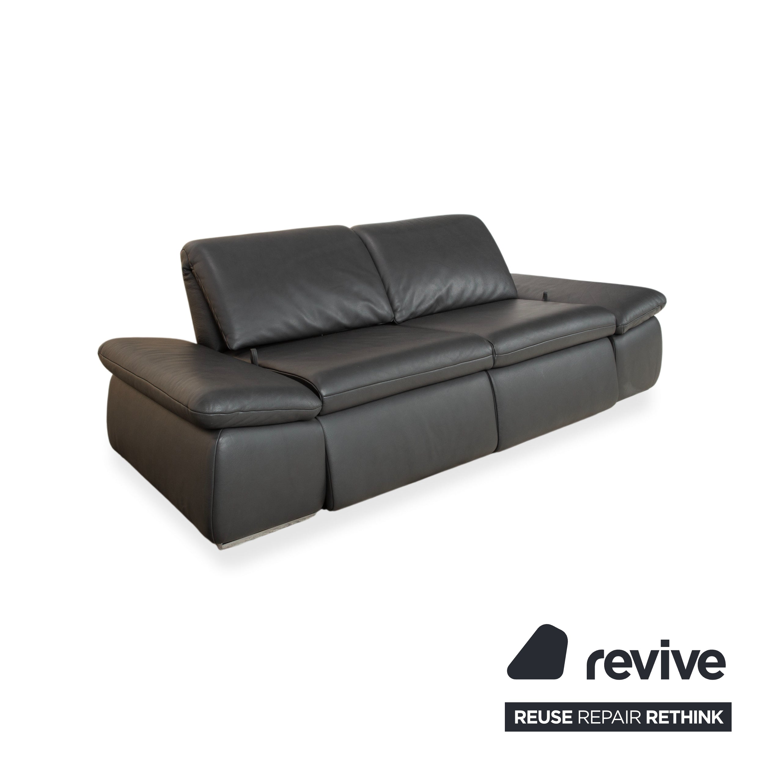 Koinor Evento Leder Zweisitzer Schwarz Sofa Couch Relaxfunktion manuelle Funktion
