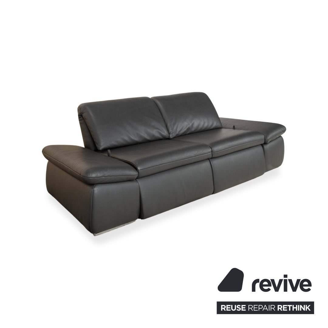 Koinor Evento Leder Zweisitzer Schwarz Sofa Couch Relaxfunktion manuelle Funktion