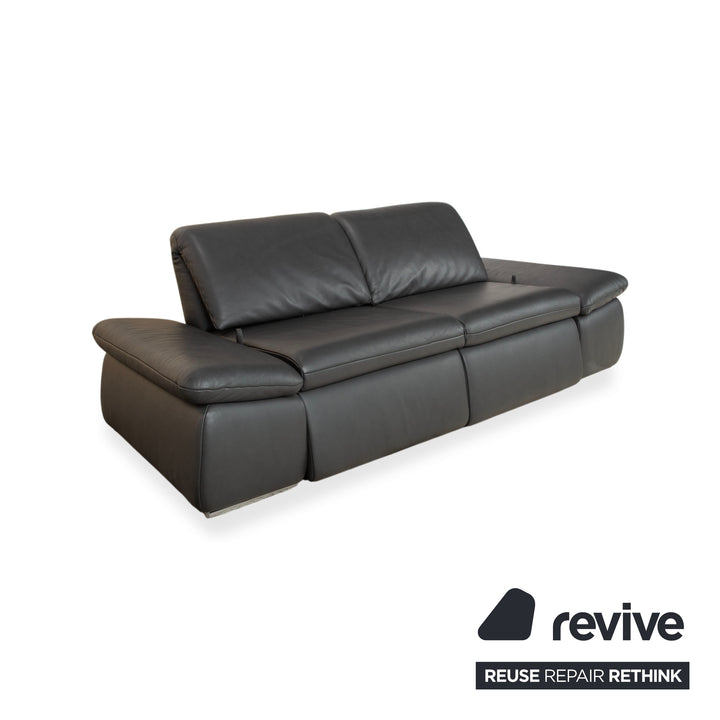 Koinor Evento Leder Zweisitzer Schwarz Sofa Couch Relaxfunktion manuelle Funktion