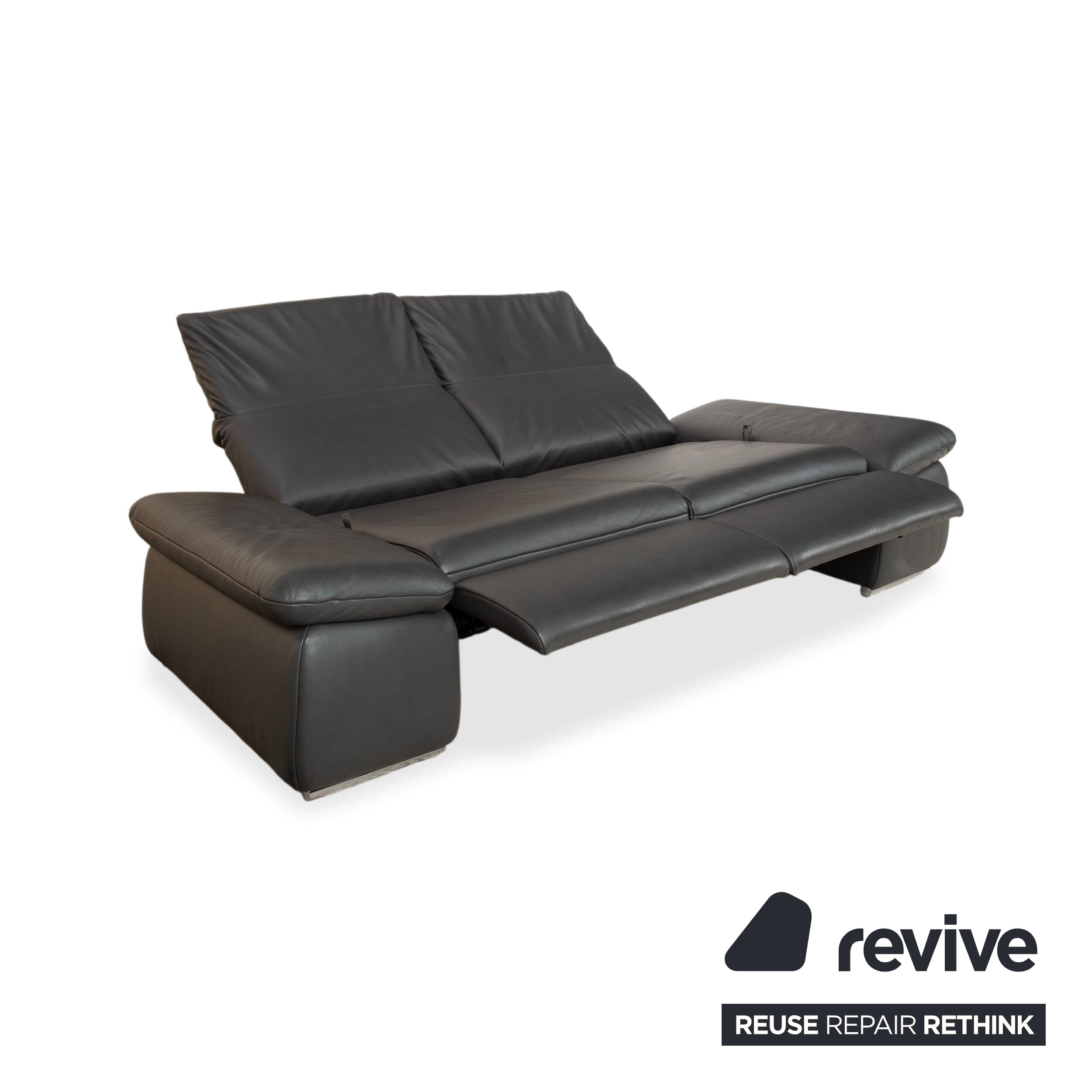 Koinor Evento Leder Zweisitzer Schwarz Sofa Couch Relaxfunktion manuelle Funktion