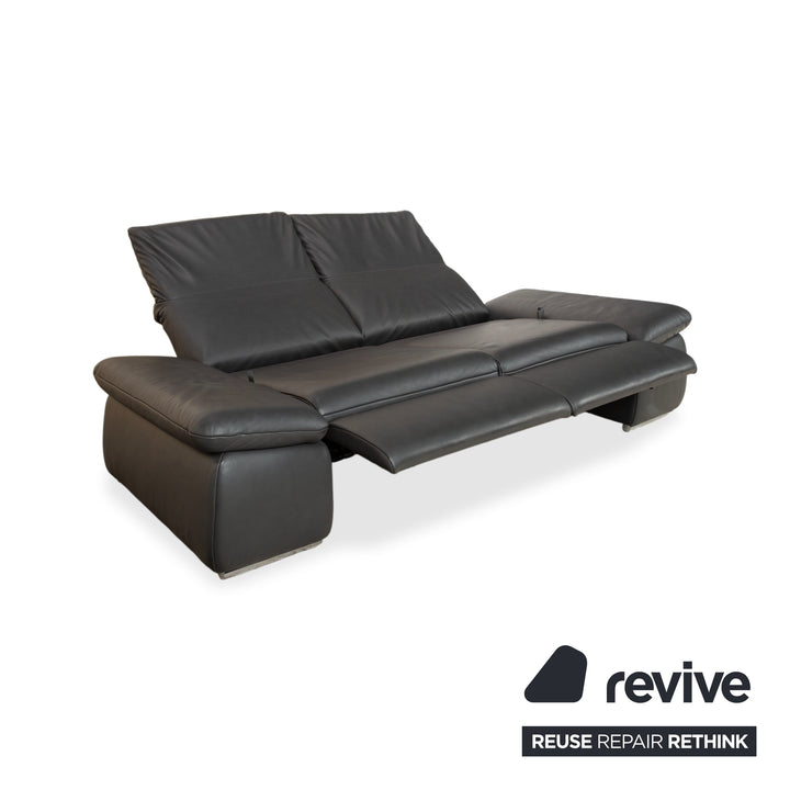 Koinor Evento Leder Zweisitzer Schwarz Sofa Couch Relaxfunktion manuelle Funktion