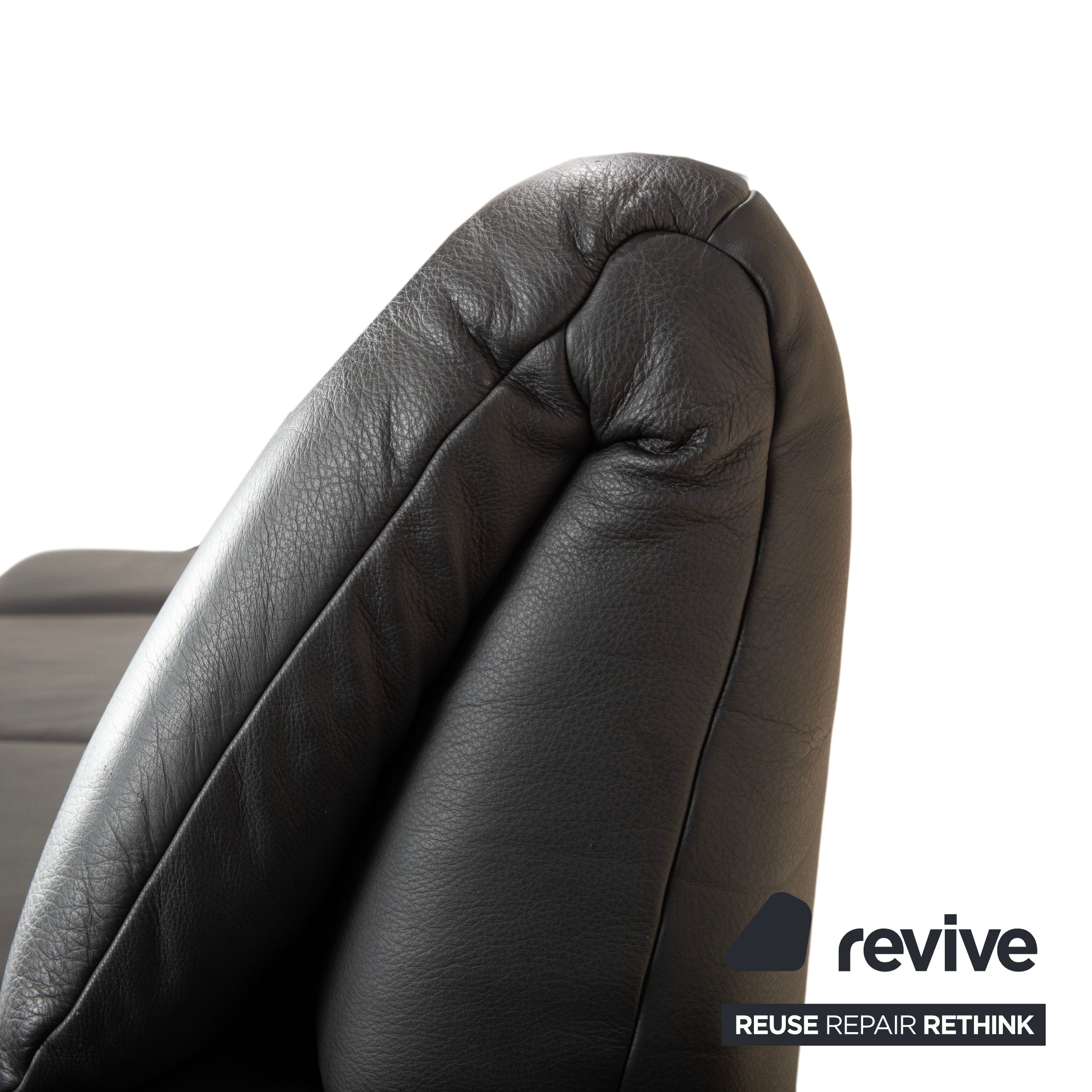 Koinor Evento Leder Zweisitzer Schwarz Sofa Couch Relaxfunktion manuelle Funktion