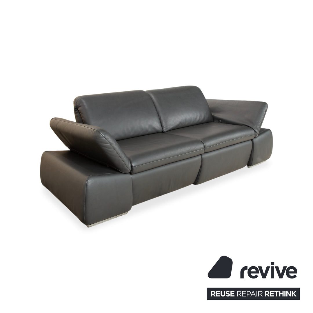 Koinor Evento Leder Zweisitzer Schwarz Sofa Couch Relaxfunktion manuelle Funktion