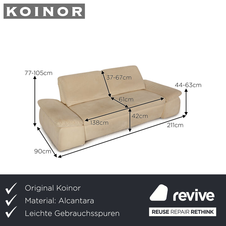 Koinor Evento fabric loveseat cream sofa couch feature