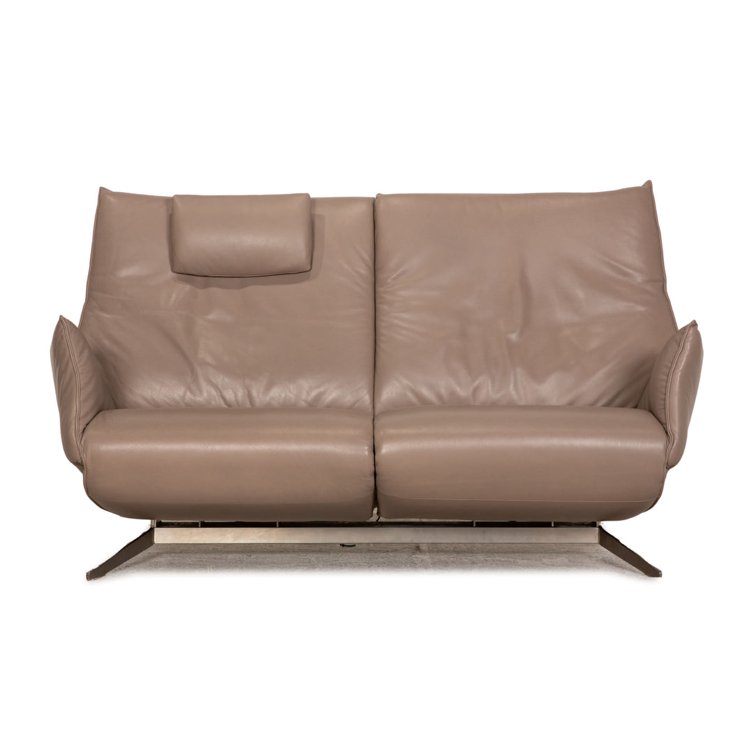 Koinor Evita Leder Dreisitzer Beige Sofa Couch elektrische Funktion