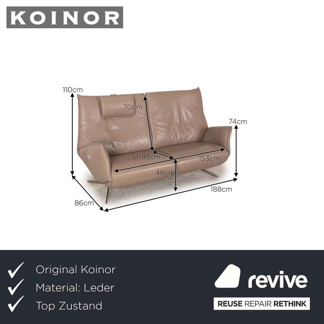 Koinor Evita Leder Dreisitzer Beige Sofa Couch elektrische Funktion
