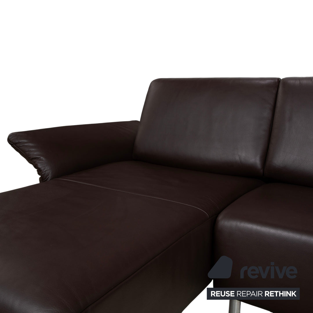 Koinor Evita læderhjørnesofa brun manuel funktion sofa sofa