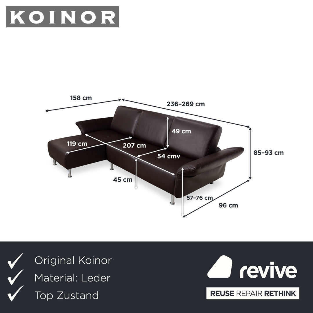 Koinor Evita Leder Ecksofa Braun manuelle Funktion Sofa Couch