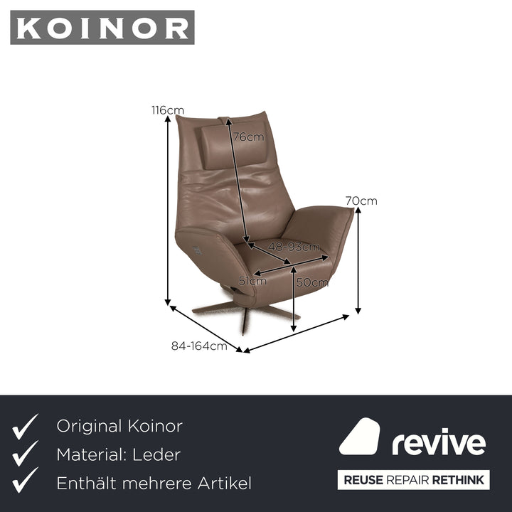 Koinor Evita Leder Sofa Garnitur Beige Dreisitzer Zweisitzer Sessel elektrische Funktion