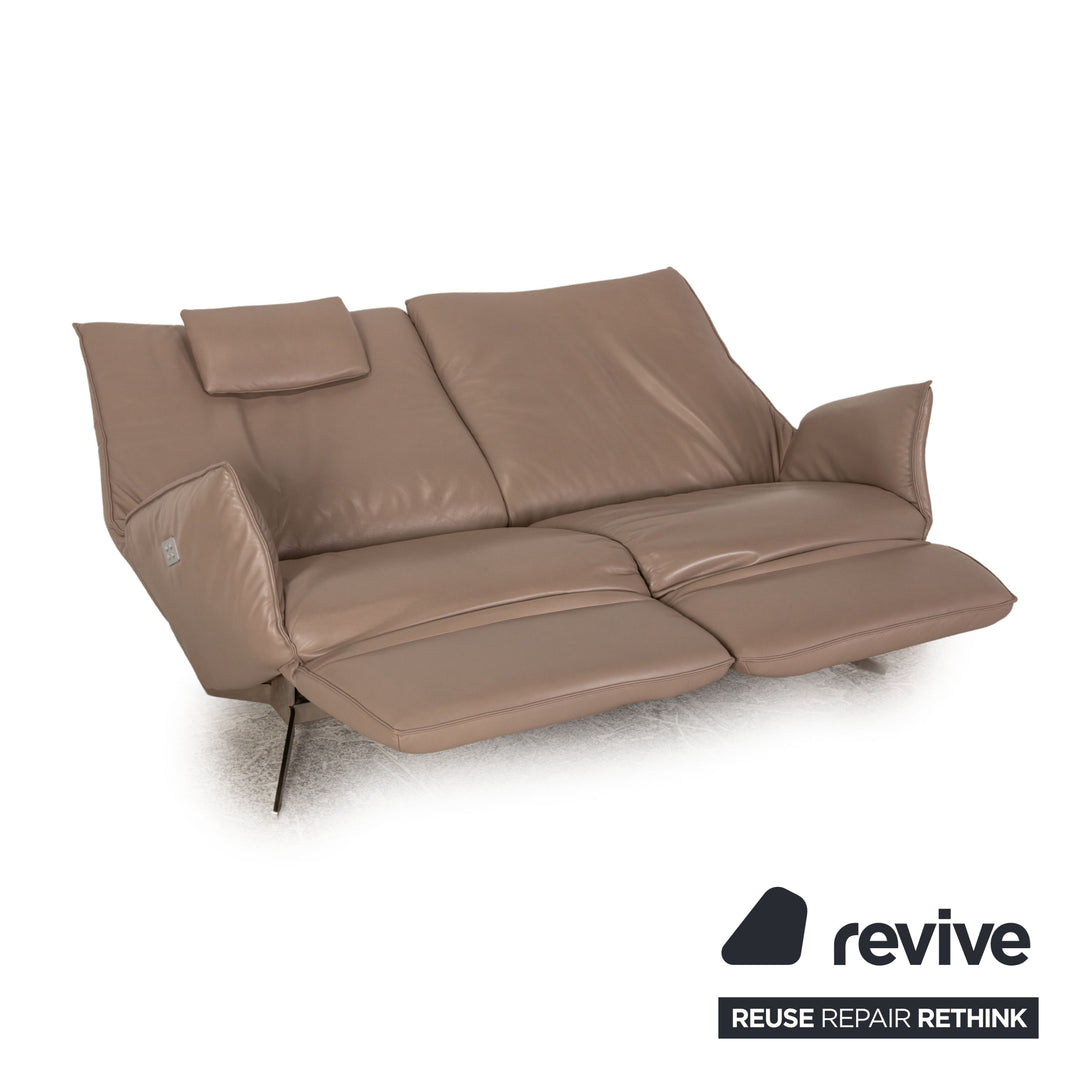 Koinor Evita Leder Sofa Garnitur Beige Dreisitzer Zweisitzer Sessel elektrische Funktion