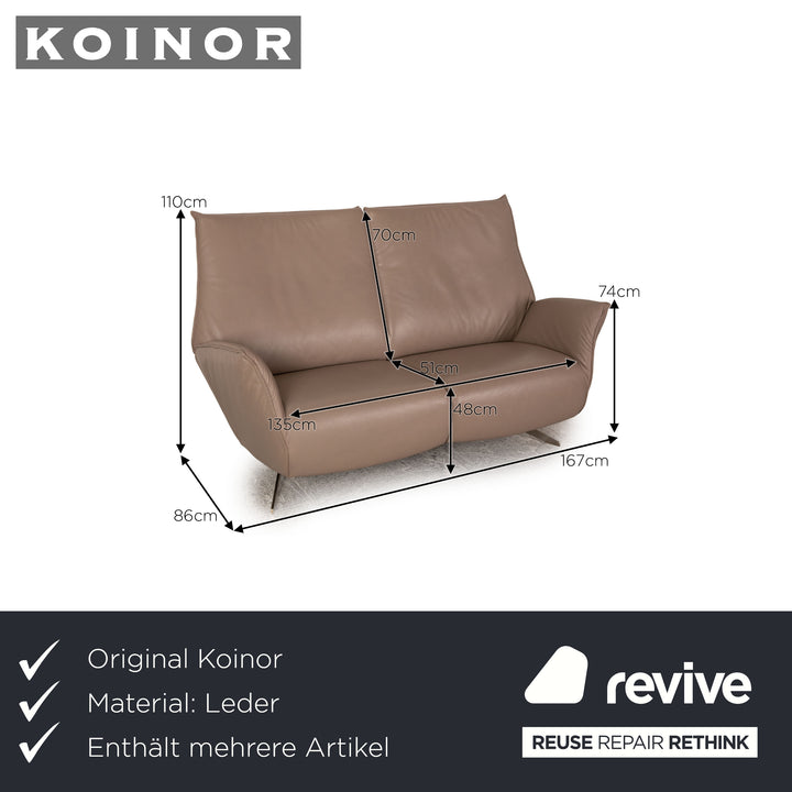 Koinor Evita Leder Sofa Garnitur Beige Dreisitzer Zweisitzer Sessel elektrische Funktion