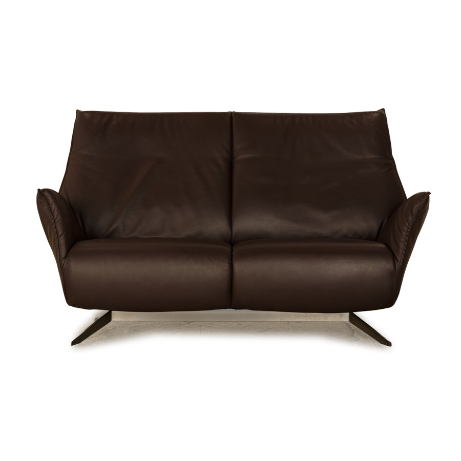 Koinor Evita Leather Two Seater Brown Manual Function Sofa Couch