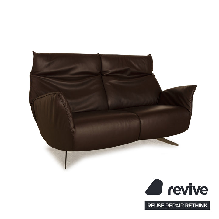 Koinor Evita Leather Two Seater Brown Manual Function Sofa Couch