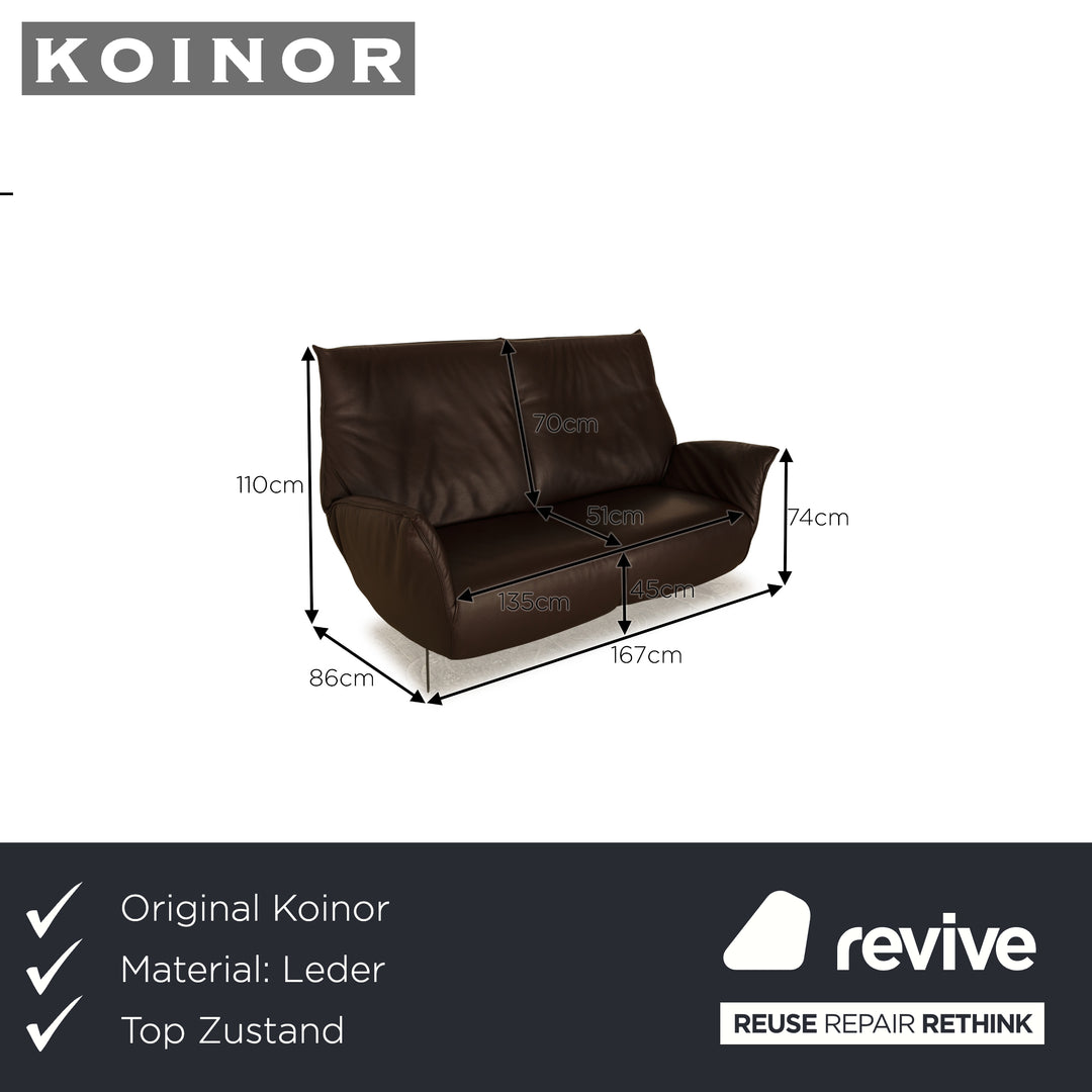 Koinor Evita Leder Zweisitzer Braun manuelle Funktion Sofa Couch