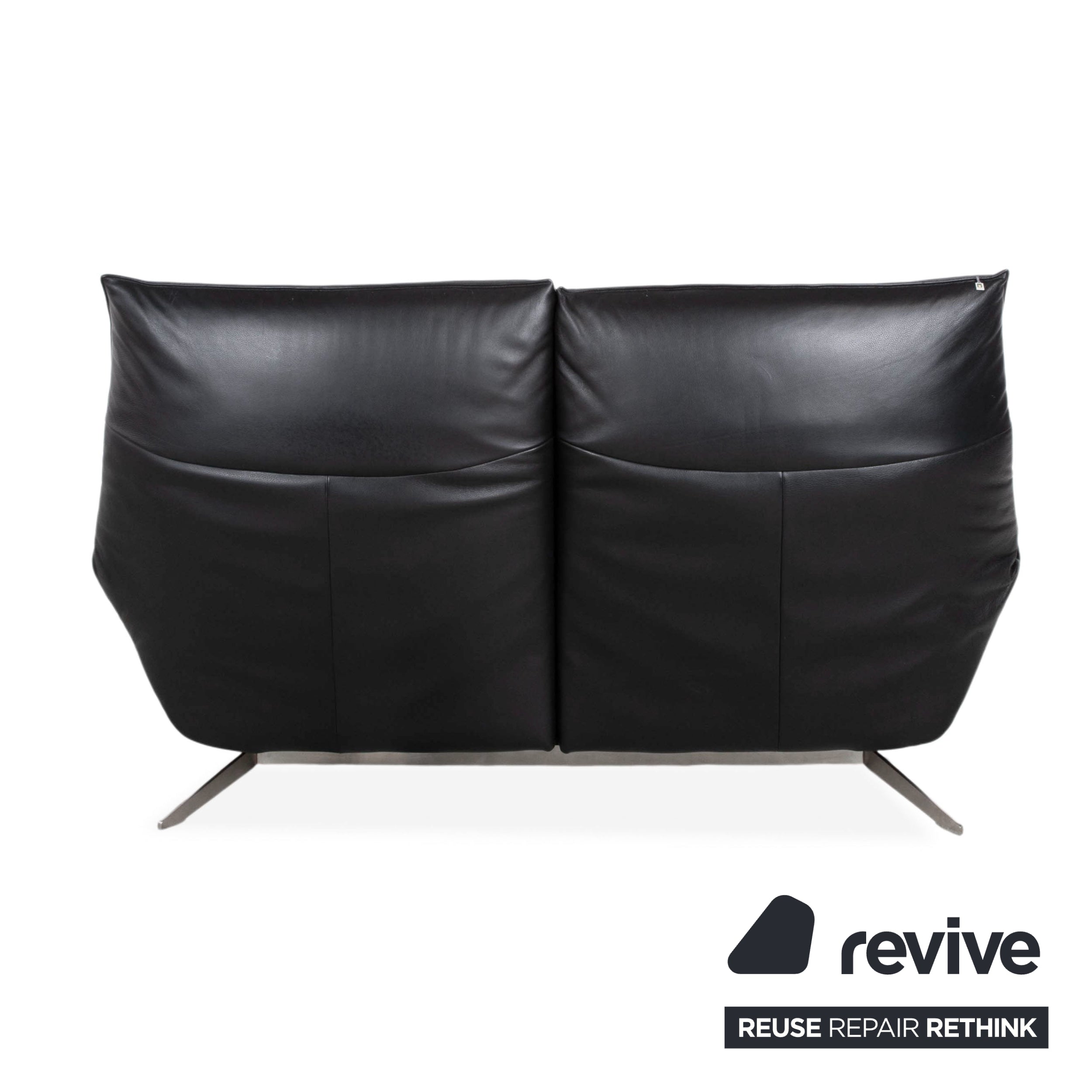 Koinor Evita Leather Two-Seater Black Electric Function Sofa Couch