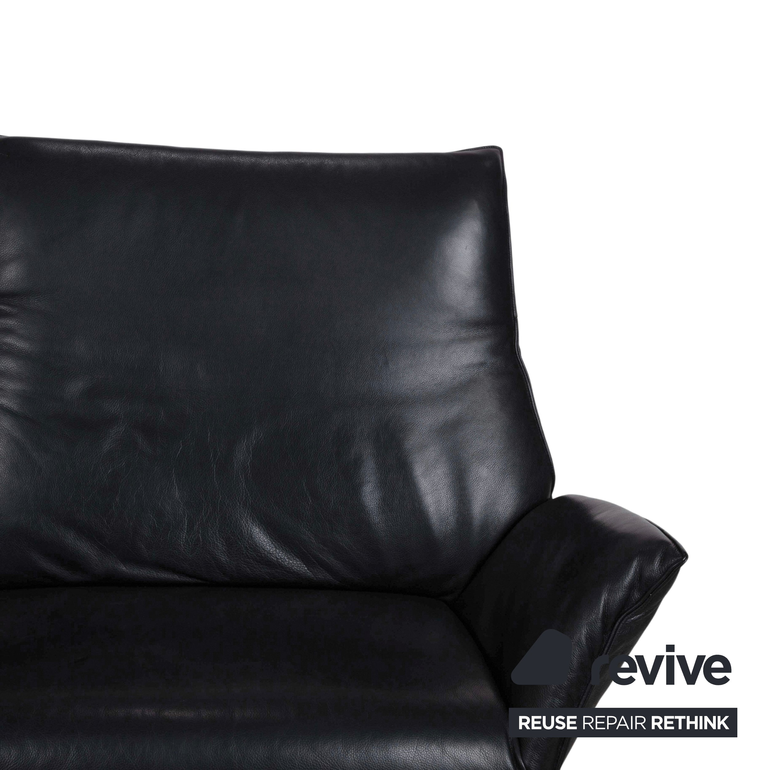 Koinor Evita Leather Two-Seater Black Electric Function Sofa Couch