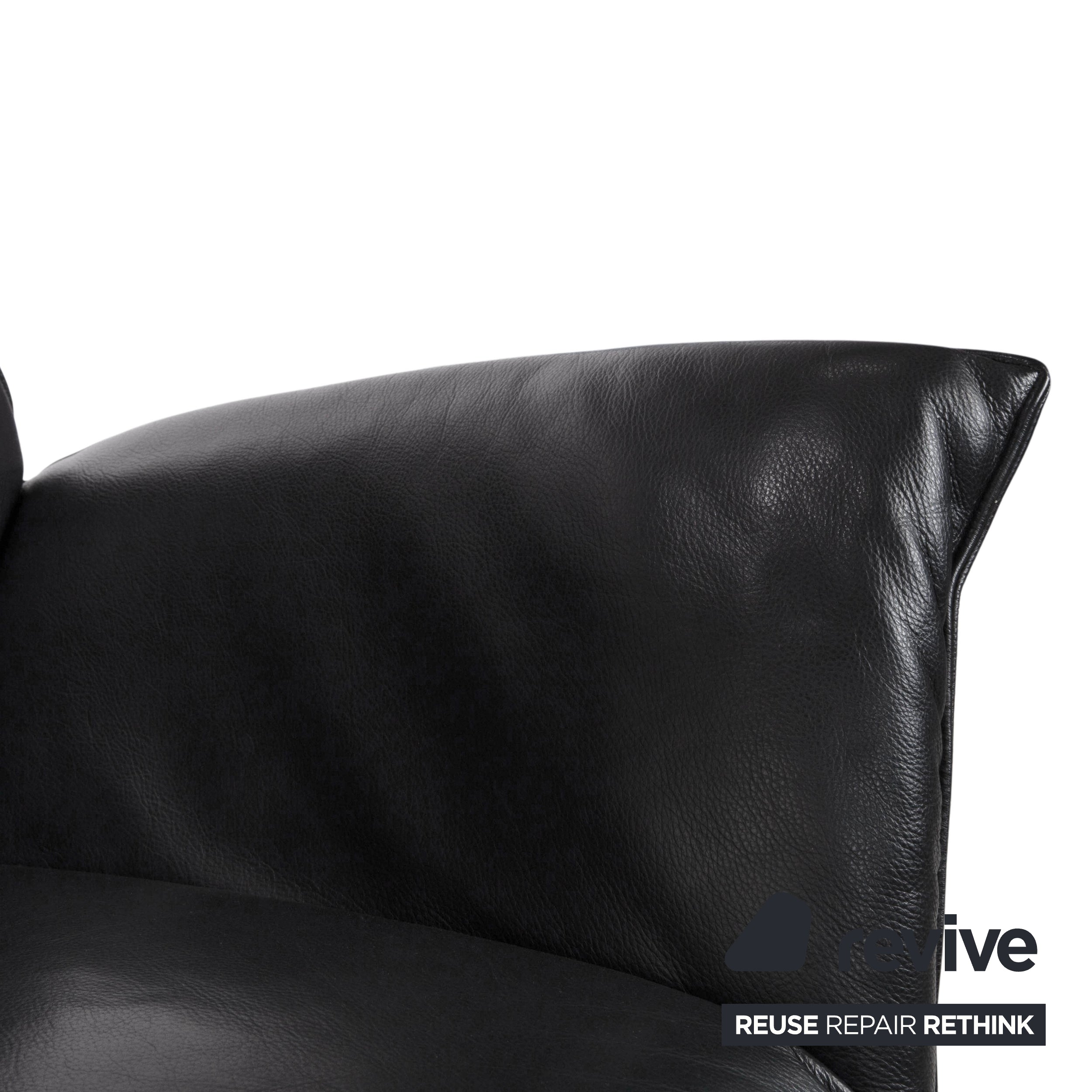 Koinor Evita Leather Two-Seater Black Electric Function Sofa Couch
