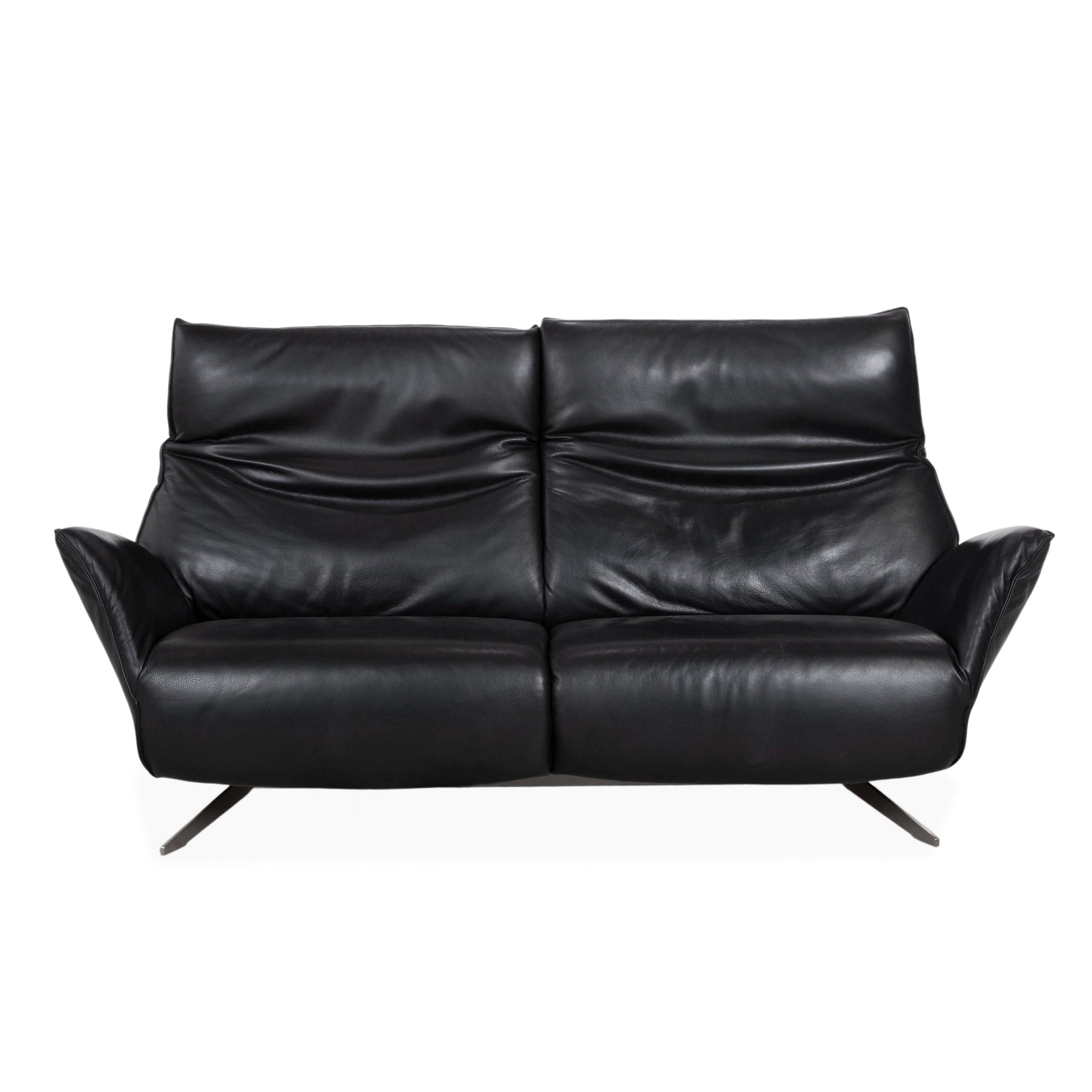 Koinor Evita Leather Two-Seater Black Electric Function Sofa Couch