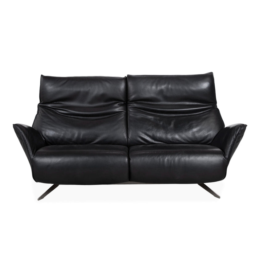 Koinor Evita Leather Two-Seater Black Electric Function Sofa Couch