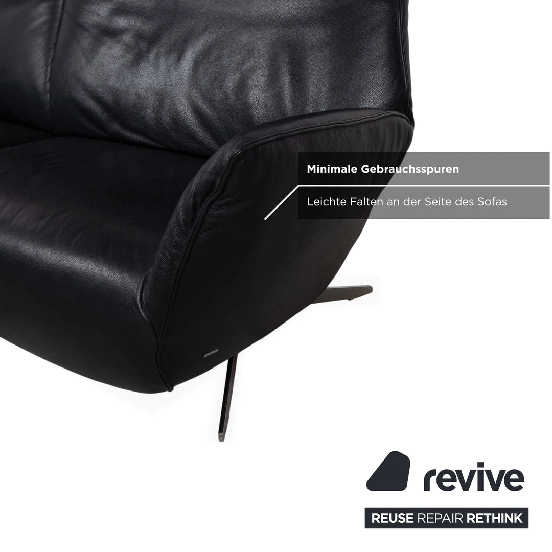 Koinor Evita Leder Zweisitzer Schwarz elektrische Funktion Sofa Couch