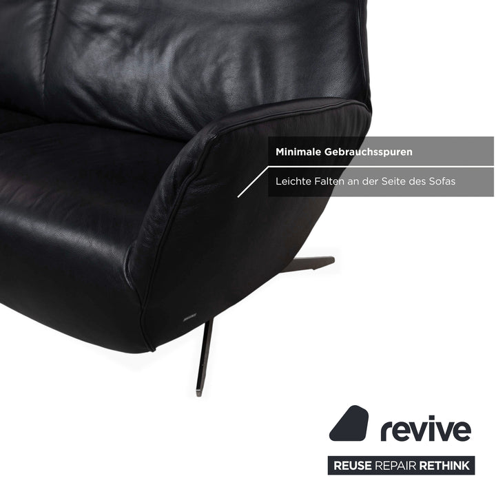 Koinor Evita Leder Zweisitzer Schwarz elektrische Funktion Sofa Couch