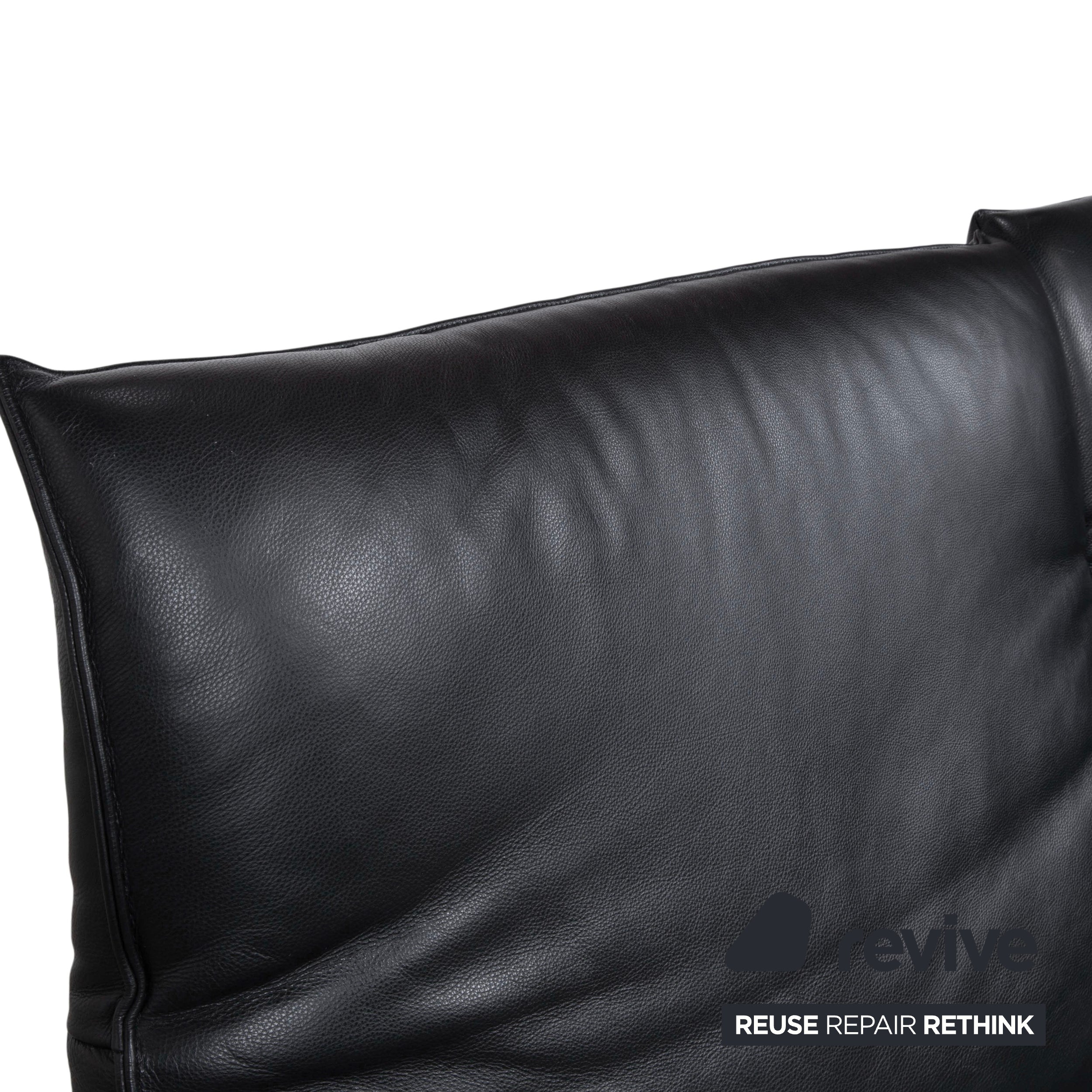 Koinor Evita Leather Two-Seater Black Electric Function Sofa Couch