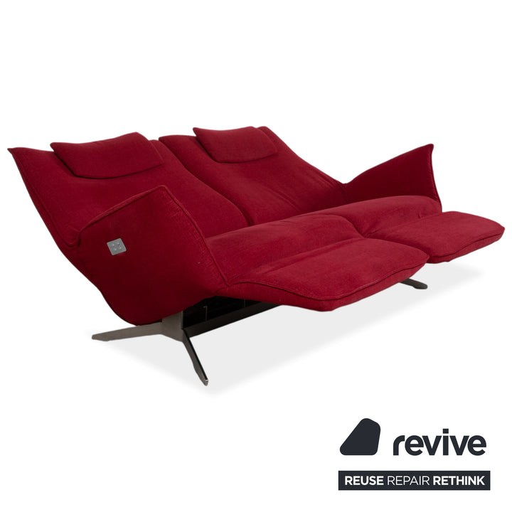 Koinor Evita Stoff Dreisitzer Rot elektr. Funktion Sofa Couch