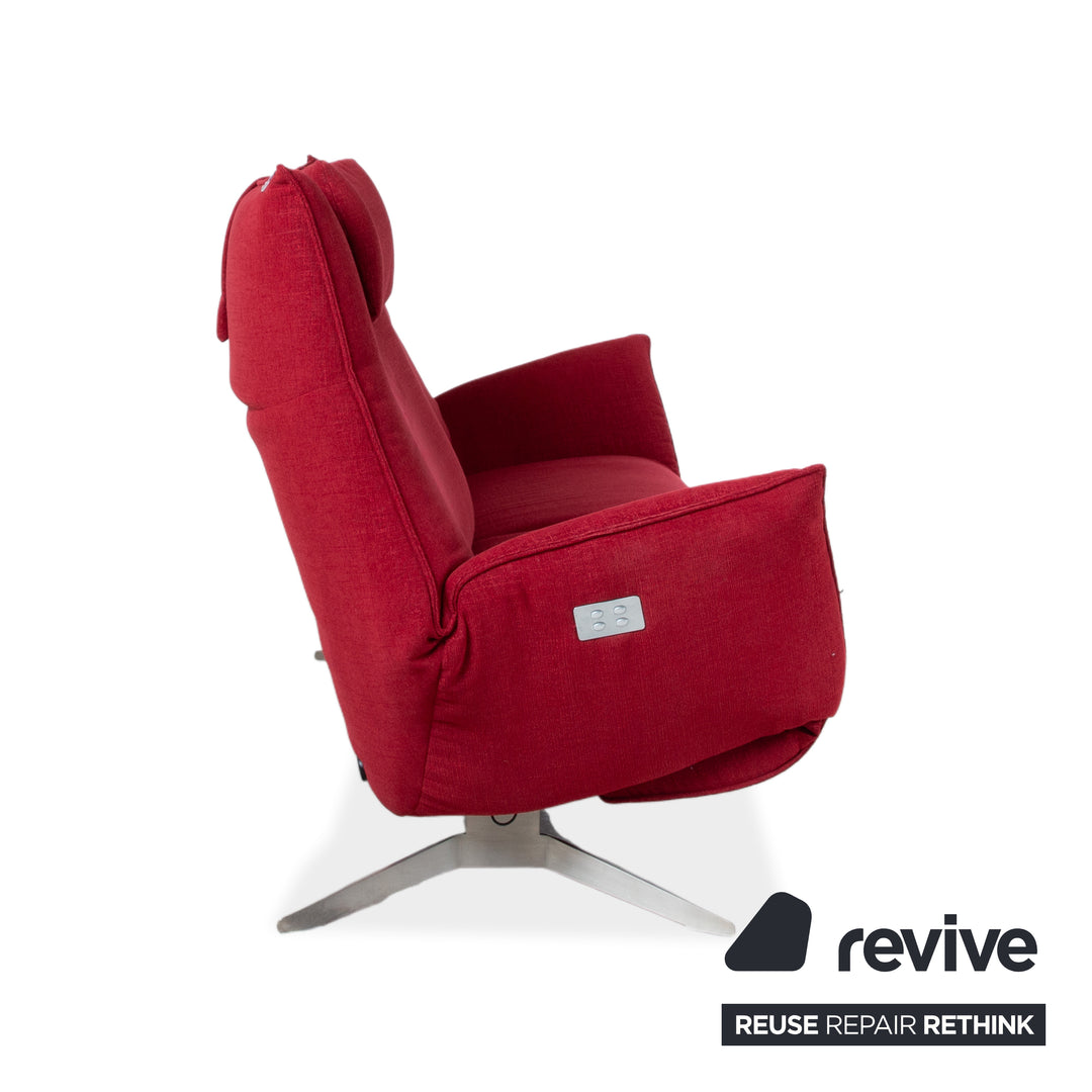 Koinor Evita Stoff Dreisitzer Rot elektr. Funktion Sofa Couch
