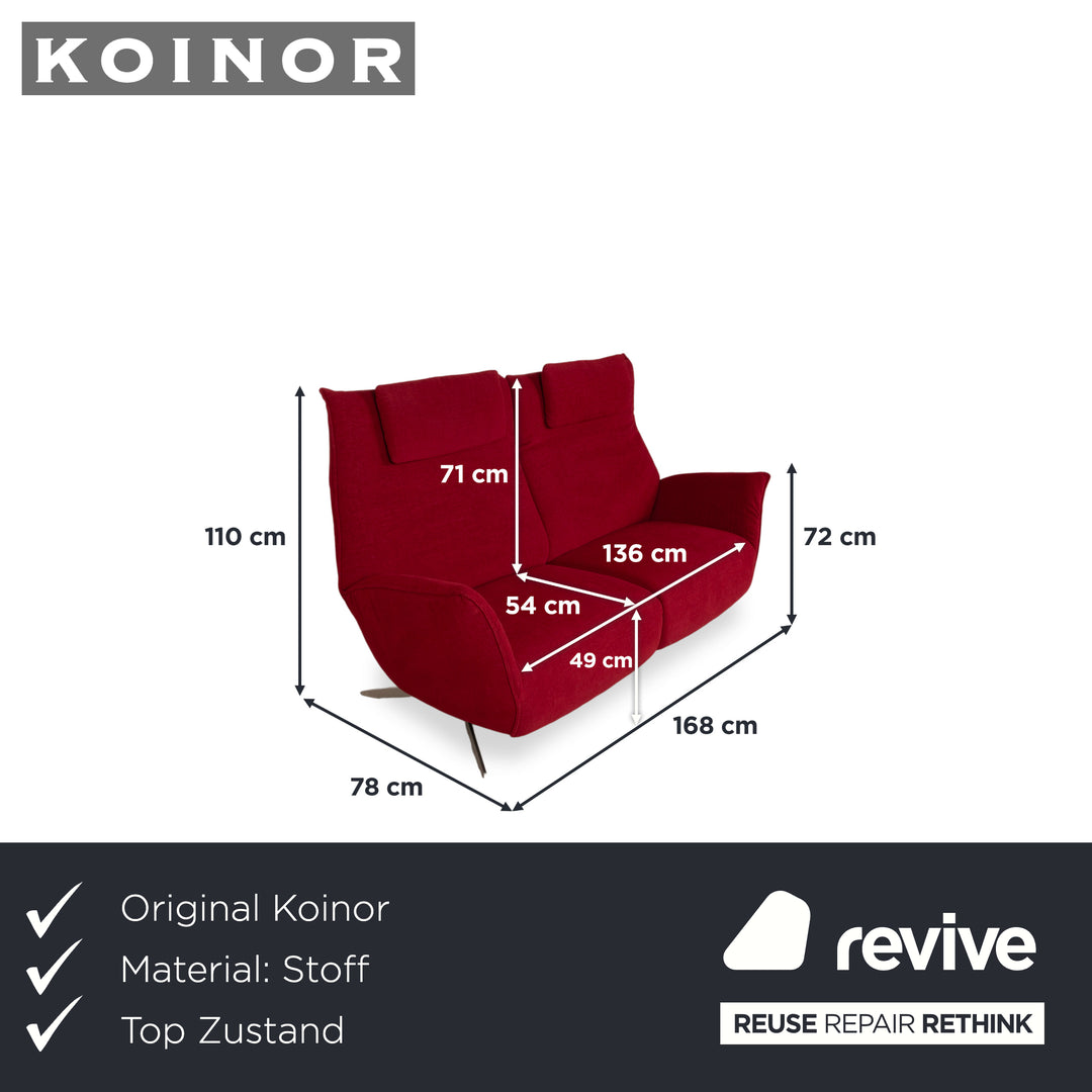 Koinor Evita Stoff Zweisitzer Rot Sofa Couch