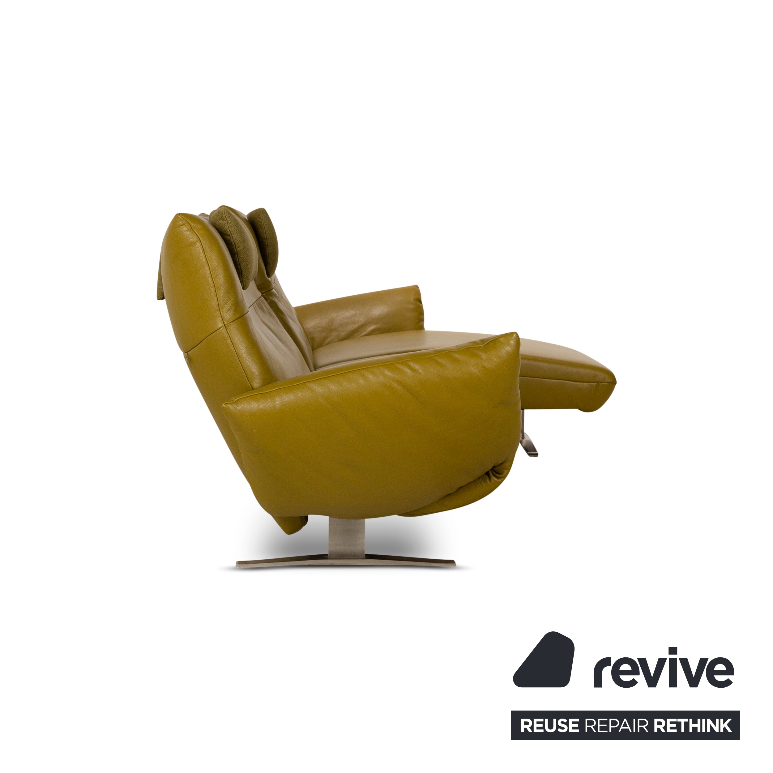 Koinor Exo Canapé D'angle Cuir Vert Fonction Électrique Recamiere Canapé Droit Canapé