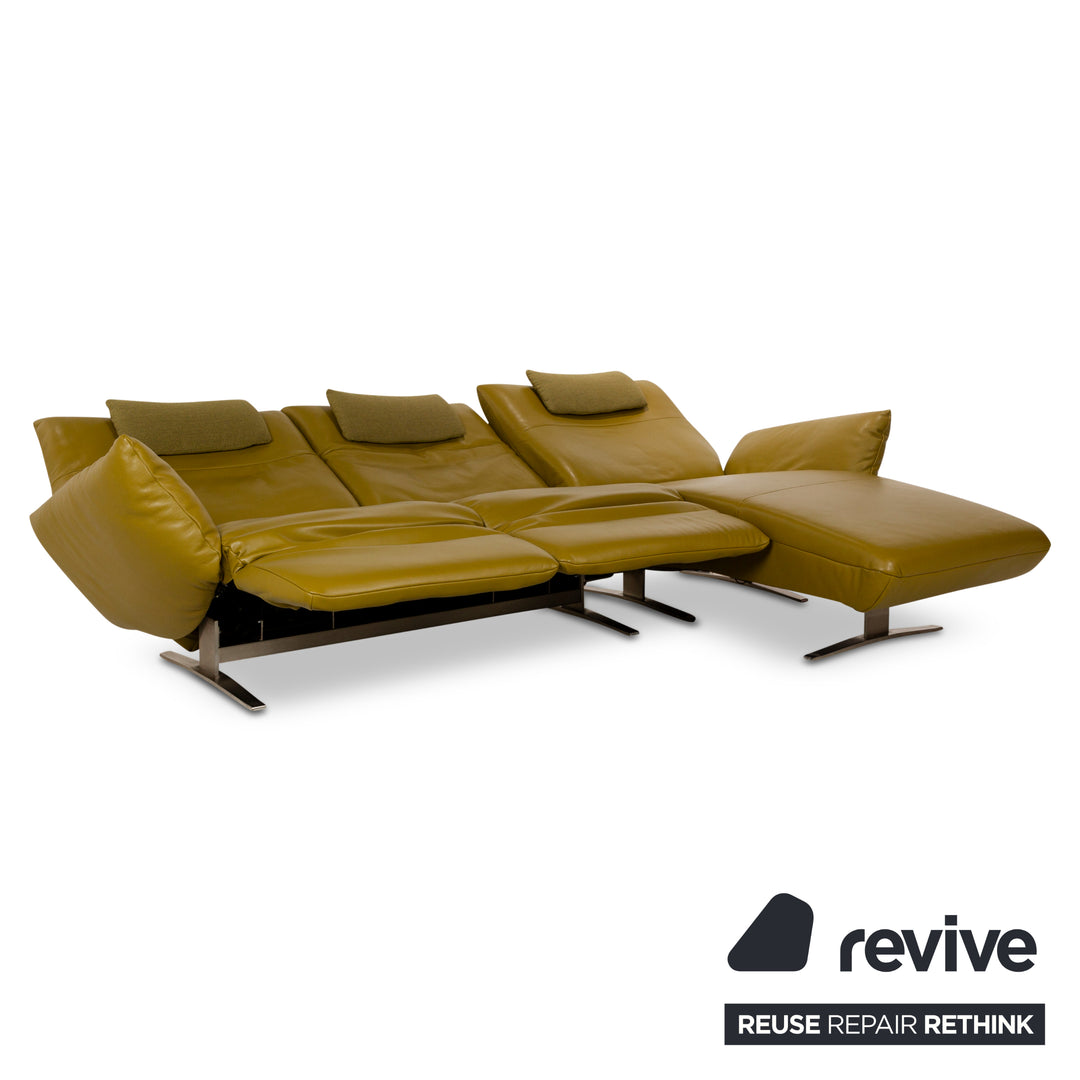 Koinor Exo Leather Corner Sofa Green Electric Function Recamiere Right Sofa Couch
